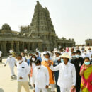 Chief Minister K Chandrasekhar Rao on Monday visited the Yadadri temple Photos