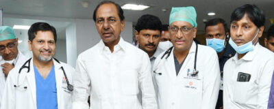 Chief Minister K Chandrasekhar Rao went to Somajiguda Yashoda Hospital