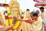 KCR inaugurates revamped Yadadri temple Photos