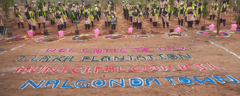 Sri G.Jagadish Reddy one Lakh Mega plantation program in Nalgonda Municipality